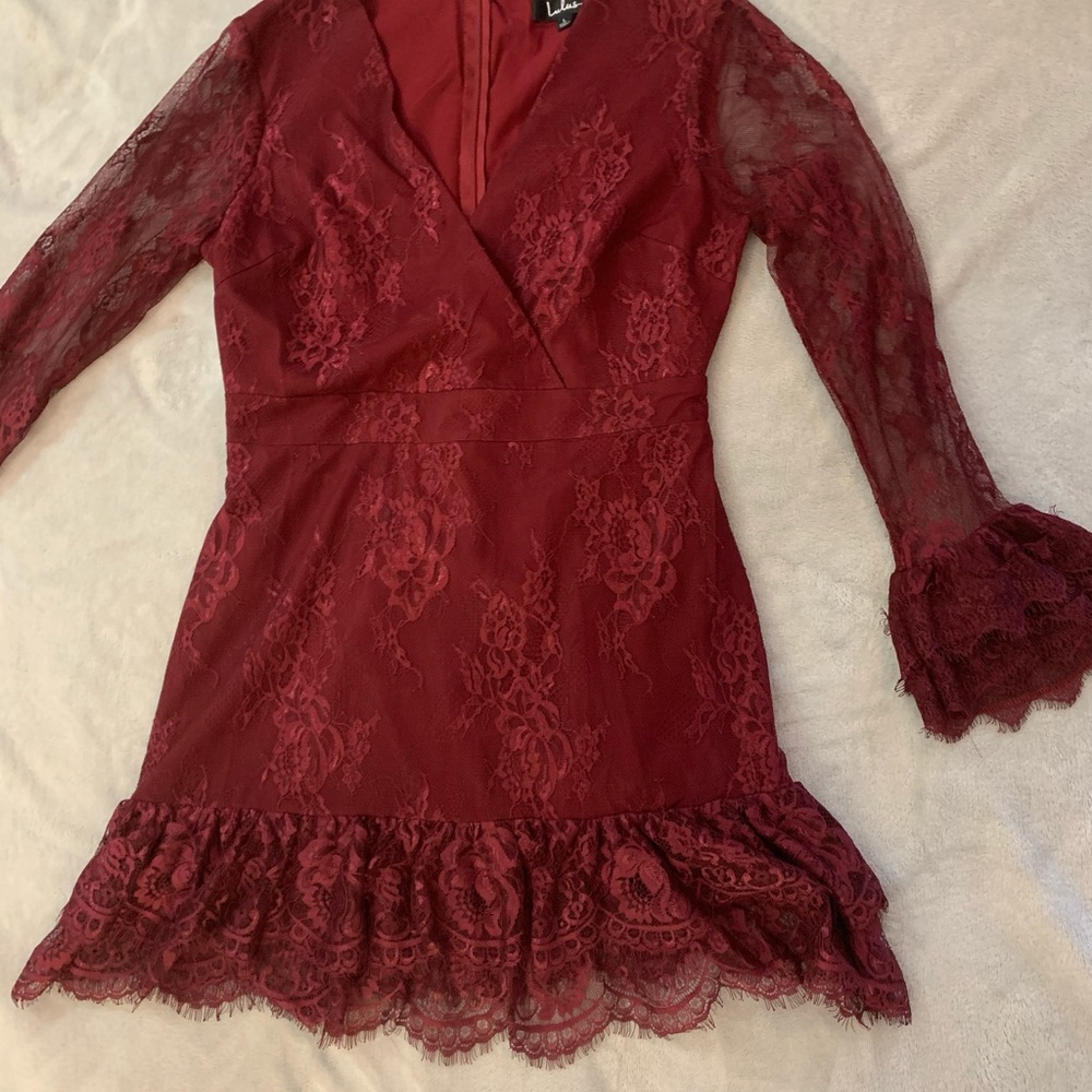 Deep red cocktail dress from lulus